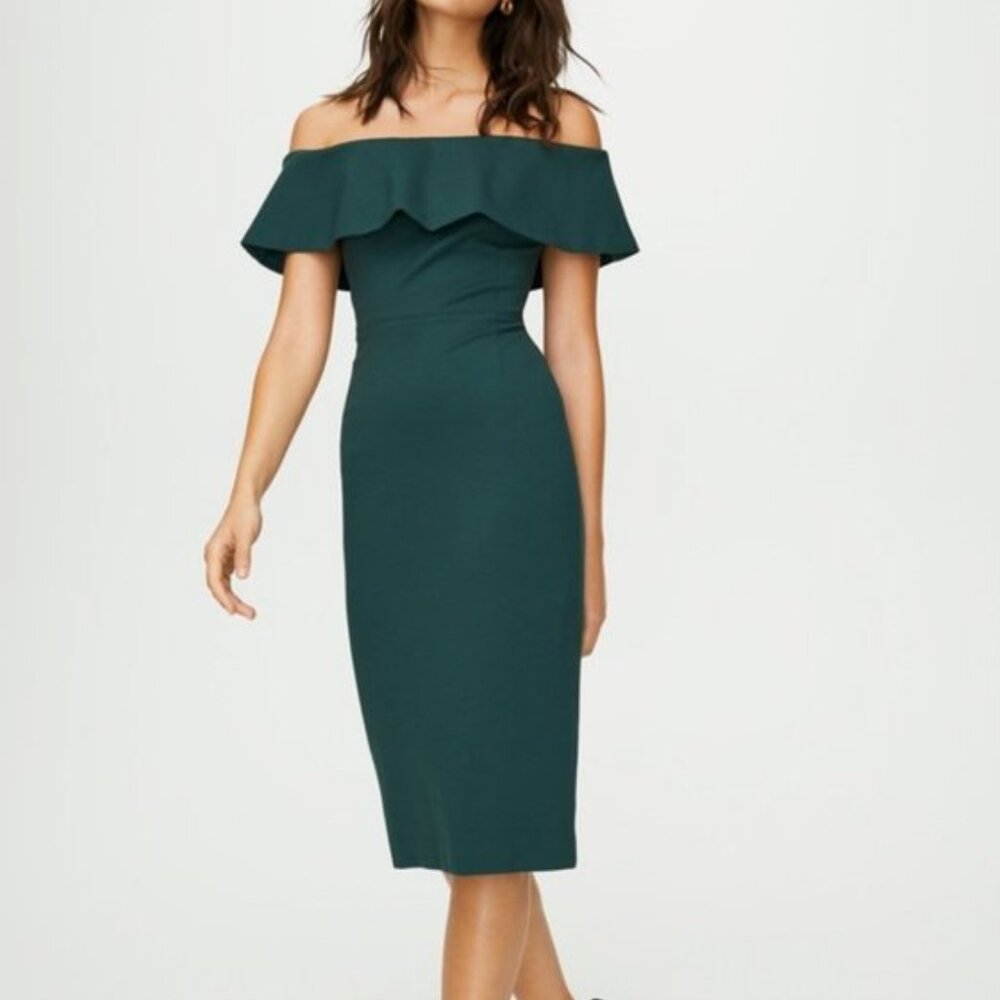 Aritzia Babaton Ruslan Off-the-Shoulder Midi Dress Size 6